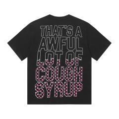 Cough Syrup Four Outline Syrup Bottles Pink Polka Dot Liquid Level Front Half Pink Dot Filled Stacked Slogan Tee 2 colors 29290183