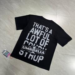 Cough Syrup Grunge Hip Hop Streetwear Front Faded Distressed Umbrella Text Back Giant Stacked Worn Block Letter Print T-Shirt 2 colors 29345297