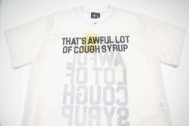 Cough Syrup Retro Sport Streetwear Available Front Simple Block Typography Back Large Stacked Letter Print Cropped Mesh Jersey T-Shirt 4 colors 29345315