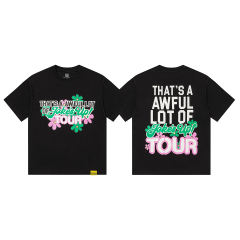 Cough Syrup Jokes Up Tour Daisy Floral Double Sided Letter Print Oversized Tee 2 colors 29288637