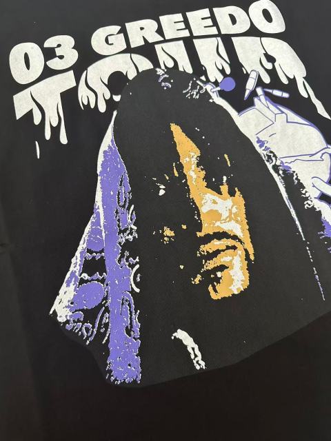 Cough Syrup 03 Greedo Tour Drip Font Purple Tint Portrait Front Concert City Venue Schedule Text Print Tee 29303881