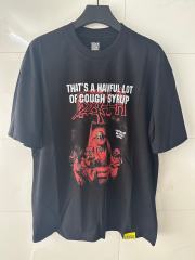 Cough Syrup Red Hue Grim Reaper Group Portrait Gothic Death Letter Front Large Orange Bold Block Slogan Print Tee 29303887