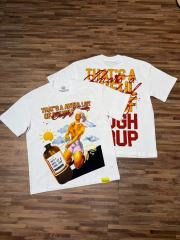 Cough Syrup Pin-Up Lady Syrup Bottle Front Red Graffiti Overlay Stacked Letter Back Print Tee 29290078