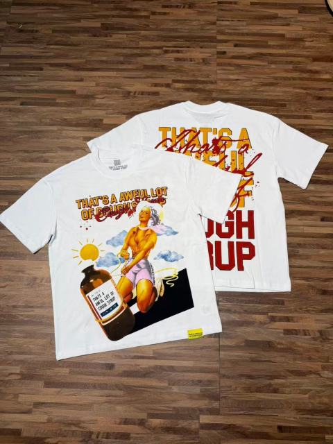 Cough Syrup Pin-Up Lady Syrup Bottle Front Red Graffiti Overlay Stacked Letter Back Print Tee 29290078