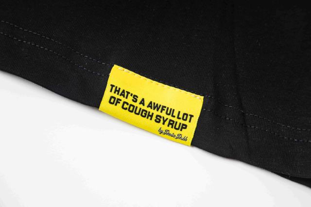 Cough Syrup Movie Scene Two Characters Stacked Cash Portrait Photo Asaali Cursive Signature Contrast Double Slogan Tee 29303852