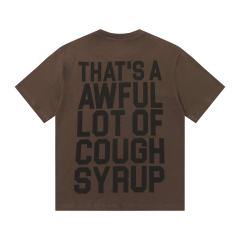Cough Syrup Running Horses Purple Tongue Split Letter Front Full Stacked Slogan Back Tee 2 colors 29290051
