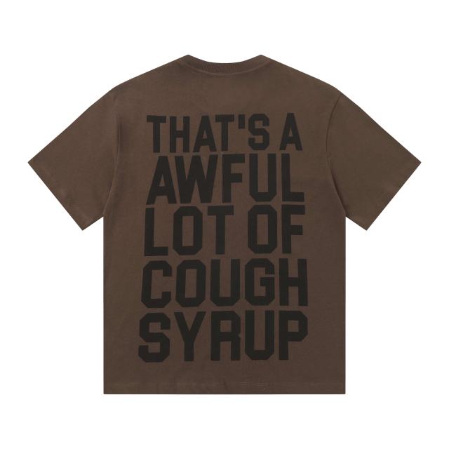 Cough Syrup Running Horses Purple Tongue Split Letter Front Full Stacked Slogan Back Tee 2 colors 29290051