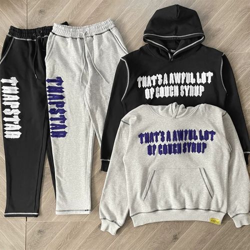 1:1 Top Quality That's A Awful Lot of Cough Syrup  Zip Up Hoodie Pants Grey
