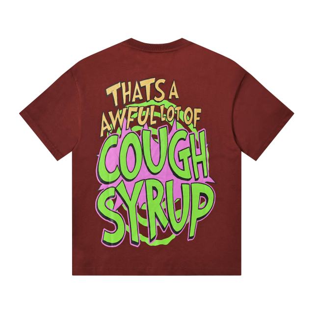 Cough Syrup Christmas Hip Hop Cartoon Grinch Lowrider Car Graphic Front Bubble Outline Stacked Slogan Tee 2 colors 29302084
