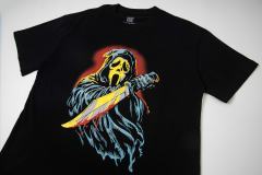 Cough Syrup Scream Ghostface Hooded Killer Knife Figure Red Glow Background Double Sided Print Tee 29303863