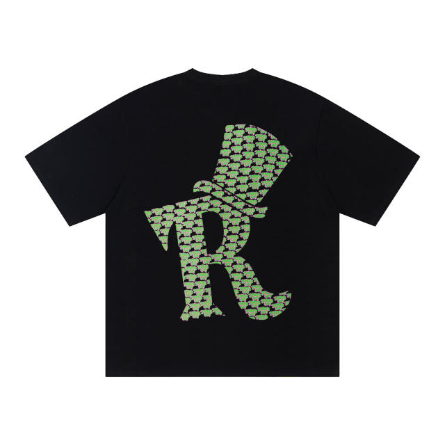 Cough Syrup Cartoon Retro Streetwear Front Green Pink Outline Melting Bubble Joke’s Up Slogan Print Back Large Top Hat R Filled Repeat Logo Graphic Oversized T-Shirt 29343926