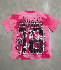 Cough Syrup Gothic Stacked ALDCS Letter Crosshair Target Circle Detail Large Worn Number 18 Graphic Print Tee 2 colors 29303872