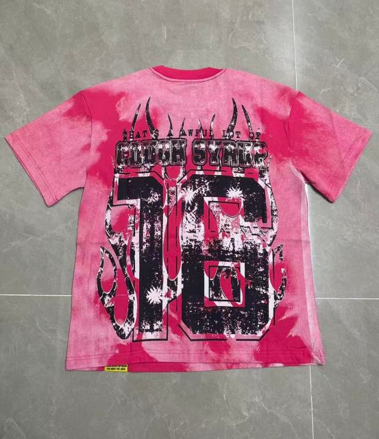 Cough Syrup Gothic Stacked ALDCS Letter Crosshair Target Circle Detail Large Worn Number 18 Graphic Print Tee 2 colors 29303872