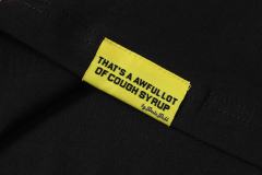 Cough Syrup Halo Snake Graffiti Front Two Layer Typography Bright Yellow Bold Block Letter Slimes Script Print Tee 29303916