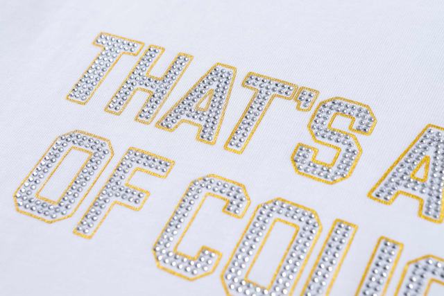 Cough Syrup Luxury Hip Hop Rhinestone Mesh Texture Front Horizontal Slogan Back Framed Dollar Sign Records Logo Tee 29302196