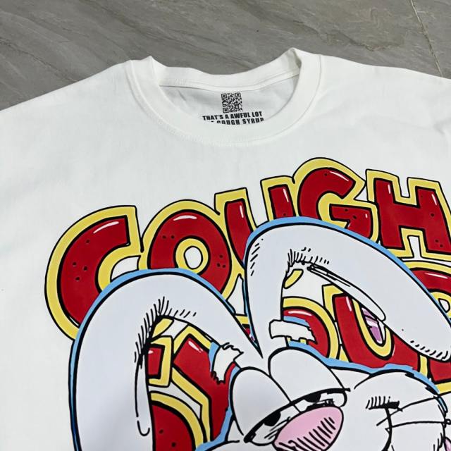 Cough Syrup West Coast Casual Fashion Front Laid Back Cartoon Rabbit Hip Hop Jewelry Syrup Pouring Graffiti Bubble Letter Print 2 colors T-Shirt 29344059