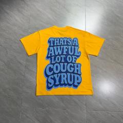 Cough Syrup Y2K Relax Street Bright Yellow Background Cartoon Honey Bear Purple Syrup Dripping Liquid Art Print T-Shirt 29344143