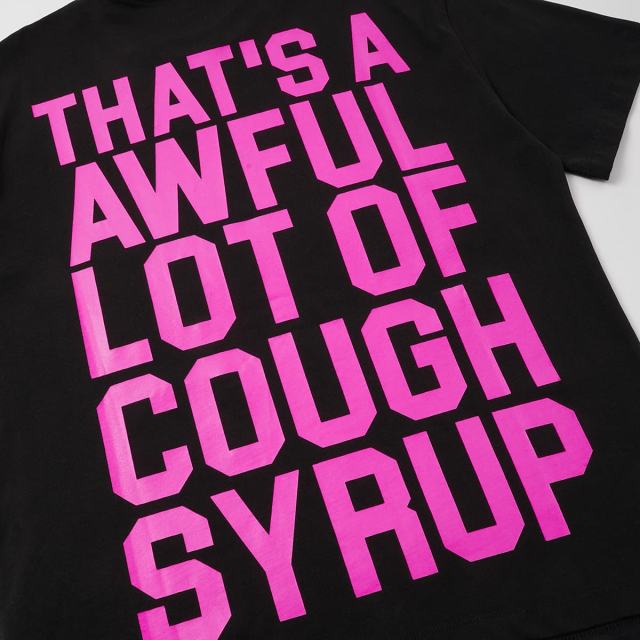 Cough Syrup Pink Line Rodeo Cowboy Cactus Club EST 2018 Front Bold Stacked Letter Tee 29290090