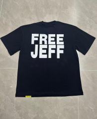 Cough Syrup Jesus Crucifix Portrait Front Large Bold Block Letter FREE JEFF Back Double Sided Print Tee 29303891