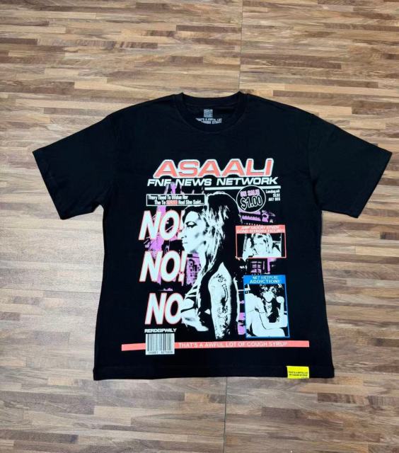 Cough Syrup Asaali Retro Magazine Clipping Collage Figure Front Back Bold Slogan Oversized Tee 29288682