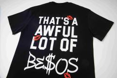 Cough Syrup Lip Print Decorated Front Small Text Back Stacked Bold Letter Cursive Word Print Tee 29303861