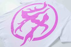 Cough Syrup Screaming Horror Portrait Distressed Bottom Text Front Pink Circular Ring Demon Silhouette Graphic Print Tee 2 colors 29303988