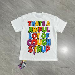 Cough Syrup Cartoon Hip Hop Streetwear Front Multicolor Toucan Bird Grill Teeth Jewelry Pouring Purple Syrup Cup Drip Rainbow Letter Print T-Shirt 2 colors 29344027