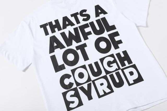 Cough Syrup Block Box Letter Front And Back Double Sided Print Tee 2 colors 29290013