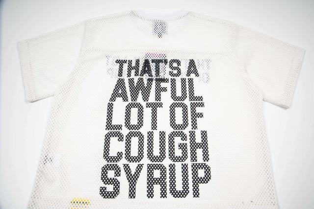 Cough Syrup Retro Sport Streetwear Available Front Simple Block Typography Back Large Stacked Letter Print Cropped Mesh Jersey T-Shirt 4 colors 29345315