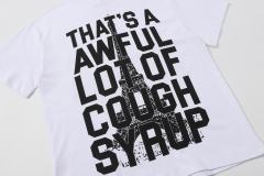 Cough Syrup Sketch Texture Eiffel Tower ALCS Gothic Letter Front Embedded Tower Stacked Slogan Tee 2 colors 29290147