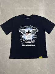 Cough Syrup Tribute Memorial Cursive Script Angel Wing Bottle Graphic Back Blue Block Letter Overlay Graffiti Tee 29303858