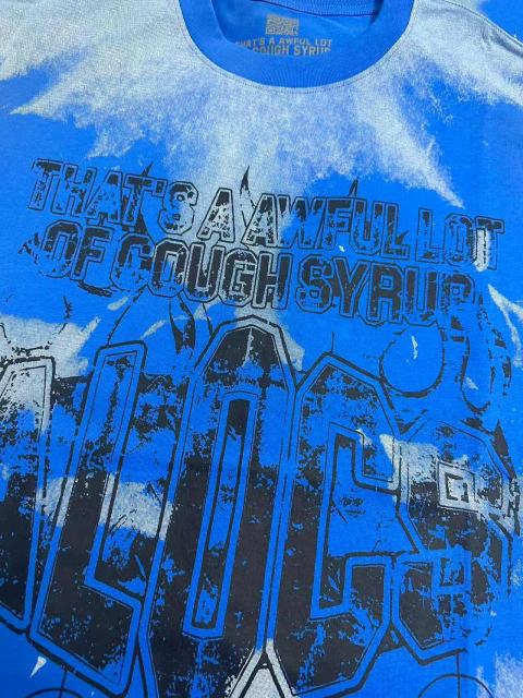 Cough Syrup Gothic Stacked ALDCS Letter Crosshair Target Circle Detail Large Worn Number 18 Graphic Print Tee 2 colors 29303872