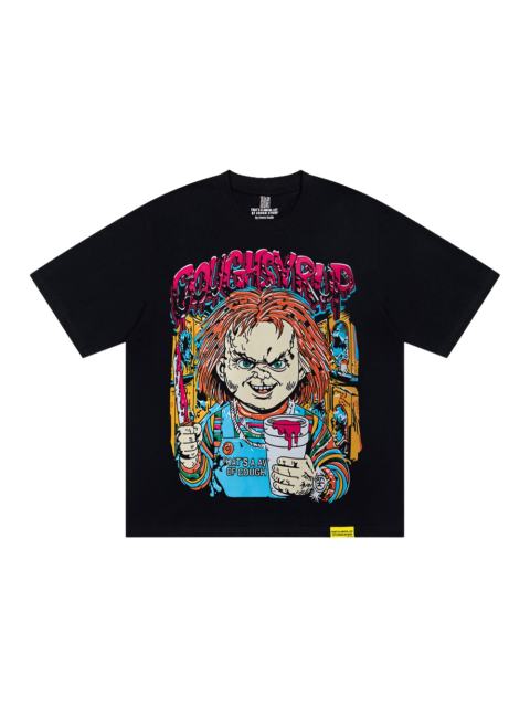 Cough Syrup Horror Hip Hop Streetwear Front Chucky Doll Knife Syrup Cup Drip Graffiti Letter Cartoon Print Oversized T-Shirt 29344001