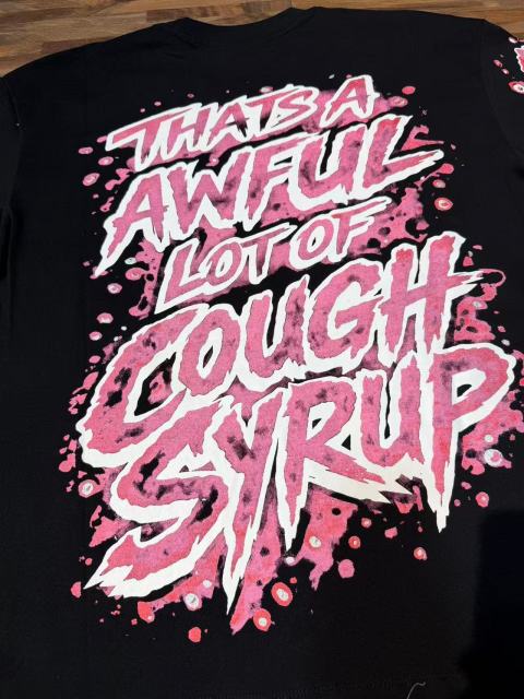 Cough Syrup Pink Splatter Graffiti Cup Front Back Double Sided Print Tee 2 colors 29290023