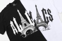 Cough Syrup Sketch Texture Eiffel Tower ALCS Gothic Letter Front Embedded Tower Stacked Slogan Tee 2 colors 29290147