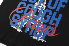 Cough Syrup Eiffel Tower France Flag Travel Stamp Graphic Front Large Bold Blue Stacked Letter Tee 2 colors 29290156