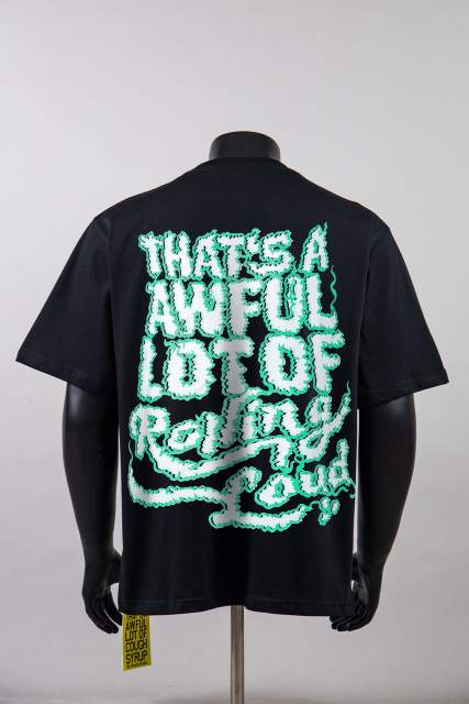 Cough Syrup West Coast Hip Hop Streetwear Front Rolling Loud City Map Landmark Character Multicolor Cartoon Illustration Print Back Green Outline Flame Wavy Oversized T-Shirt 29343931