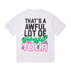 Cough Syrup Jokes Up Tour Daisy Floral Double Sided Letter Print Oversized Tee 2 colors 29288637