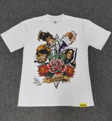 Cough Syrup Old School Tattoo Front Multi Skull Rose Basketball Graphic Back Cross Ribbon Letter Oversized T-Shirt 29357798