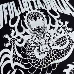 Cough Syrup Retro Festival Streetwear Black Base Oriental Dragon Line Drawing Gothic Typography Music Tour Print T-Shirt 29344175