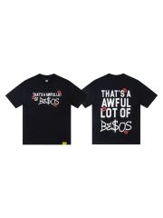 Cough Syrup Lip Print Decorated Front Small Text Back Stacked Bold Letter Cursive Word Print Tee 29303861