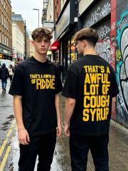 Cough Syrup Capsule Pill Golden Orange Letter Print Tee 2 colors 29359164