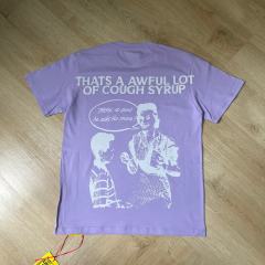 Cough Syrup Y2K Retro Street Front Vintage Medicine Label Text Back Mother Child Cartoon Art Print T-Shirt 29345287