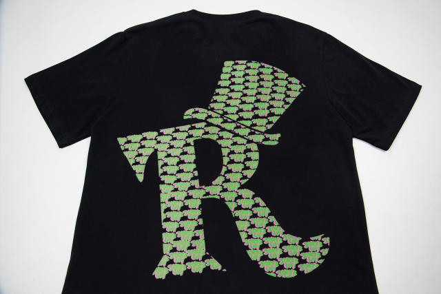 Cough Syrup Cartoon Retro Streetwear Front Green Pink Outline Melting Bubble Joke’s Up Slogan Print Back Large Top Hat R Filled Repeat Logo Graphic Oversized T-Shirt 29343926