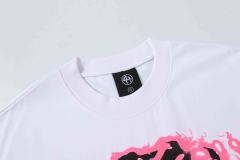 Cough Syrup Horror Teeth Portrait Print Back Irregular Flame Circle Demon Logo Double Sided Print Tee 2 colors 29304000