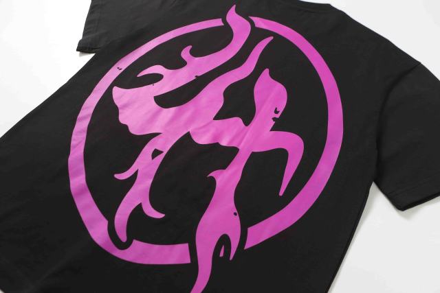 Cough Syrup Screaming Horror Portrait Distressed Bottom Text Front Pink Circular Ring Demon Silhouette Graphic Print Tee 2 colors 29303988