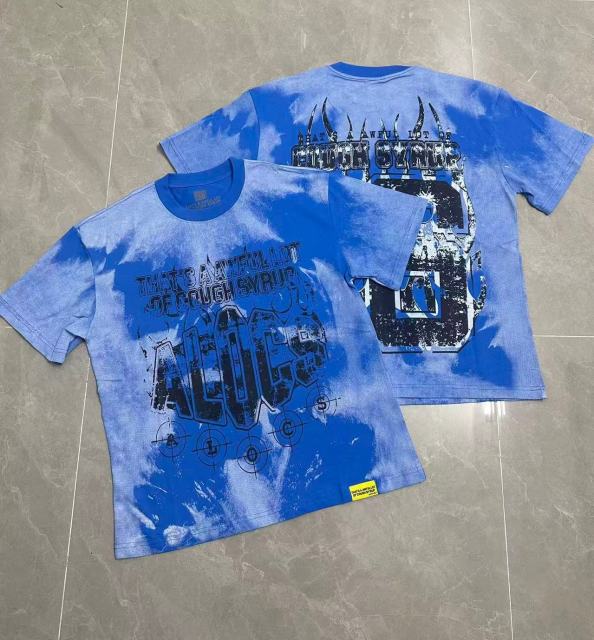 Cough Syrup Gothic Stacked ALDCS Letter Crosshair Target Circle Detail Large Worn Number 18 Graphic Print Tee 2 colors 29303872