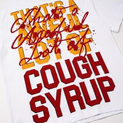 Cough Syrup Pin-Up Lady Syrup Bottle Front Red Graffiti Overlay Stacked Letter Back Print Tee 29290078