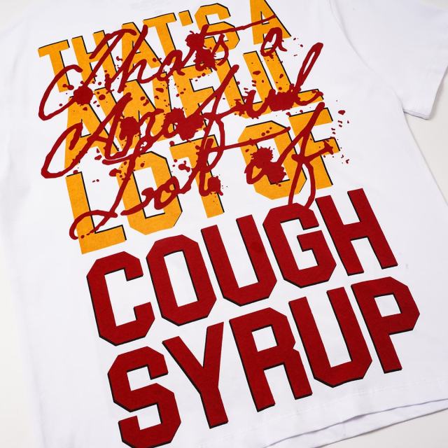 Cough Syrup Pin-Up Lady Syrup Bottle Front Red Graffiti Overlay Stacked Letter Back Print Tee 29290078