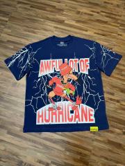 Cough Syrup Full Sleeve White Lightning Hurricane Cartoon Bird Front Gradient Stacked Full Slogan Print Tee 2 colors 29290161